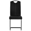 vidaXL Dining Chair Set of 2 Black Faux leather Modern Dining Chair