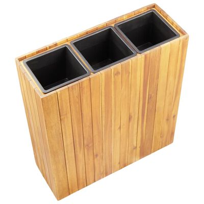 vidaXL Garden Raised Bed with 3 Pots Solid Acacia Wood