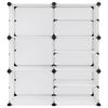 vidaXL Shoe Rack Clear PP Plastic, Steel Medium Stackable Shoe Rack