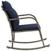 vidaXL Patio Rocking Chair Grey Poly Rattan and Powder-Coated Steel Medium
