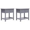vidaXL Cabinet Set of 2 Grey Paulownia wood 15.7 x 11.4 x 16.5 in