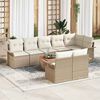vidaXL Garden Sofa Set with Cushion 9 pcs Beige Poly Rattan