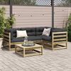 vidaXL Garden Sofa Set Natural Pine Solid Pine Wood 5 Piece Modular