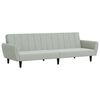 vidaXL Sofa Bed Light Grey Velvet (100% polyester), wood, plastic 2-Seater
