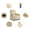 vidaXL Massage Recliner Chair Cream Fabric (100% polyester), Metal, Plywood