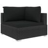 vidaXL Garden Lounge Set Black PE Rattan 6 Piece Modular