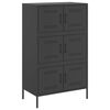 vidaXL Highboard Black Steel Large Highboard Rectangular Industrial
