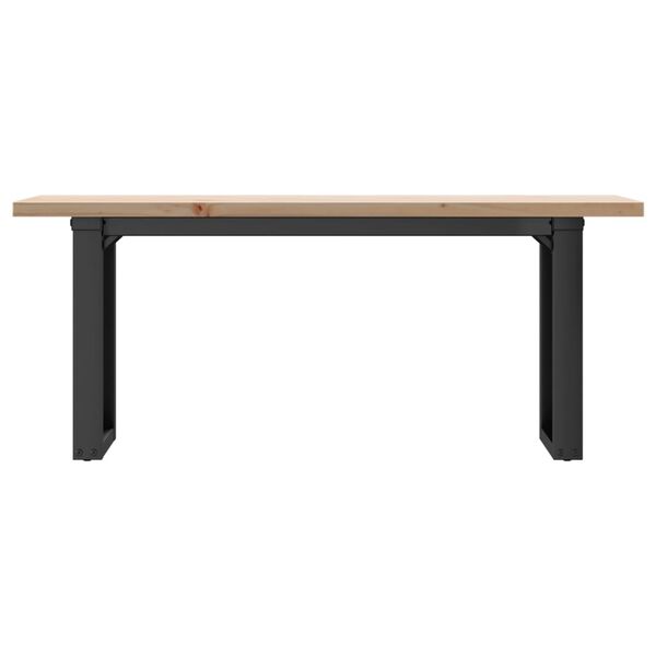 vidaXL Coffee Table O-Frame 43.3"x15.7"x17.9" Solid Wood Pine and Steel
