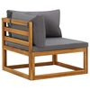 vidaXL Corner Sofa Dark Grey Solid Acacia Wood Modular Corner Sofa