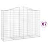 vidaXL Gabion Basket Set of 7 Silver Galvanized iron Large