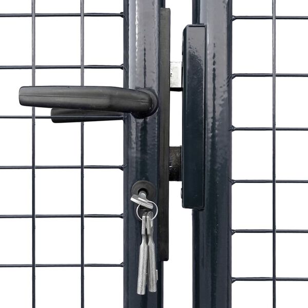 vidaXL Mesh Garden Gate Galvanised Steel 118.1x59.1" Grey