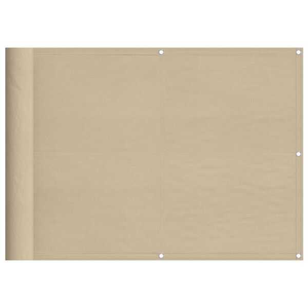 vidaXL Balcony Screen Beige 29.5x393.7" 100% Polyester Oxford
