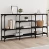 vidaXL Console Table Black Engineered wood, metal Large Adjustable Feet