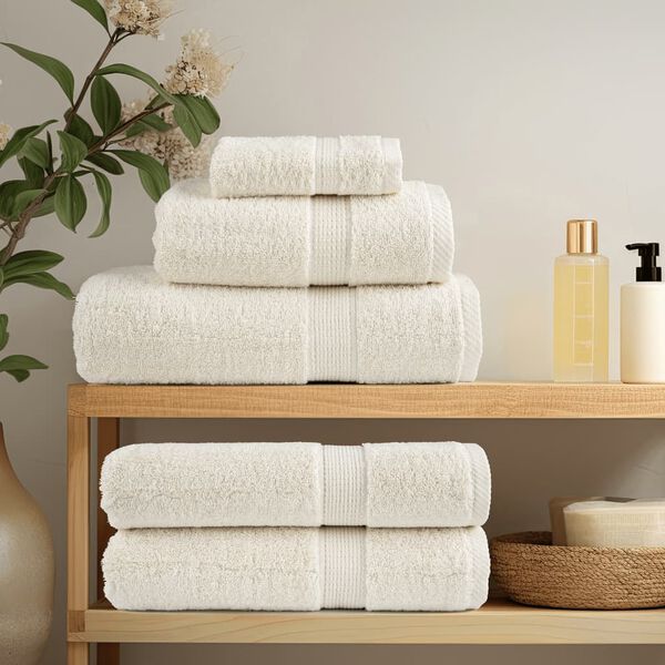 vidaXL Towel Set of 4 Cream 100% Cotton XXL Tough Bath Towel