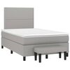 vidaXL Box Spring Bed with Mattress Light Gray Polyester 47.2 x 74.8 in