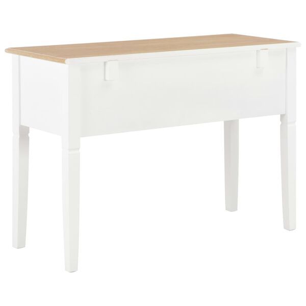 vidaXL Writing Desk White and Brown MDF and Pinewood Standard
