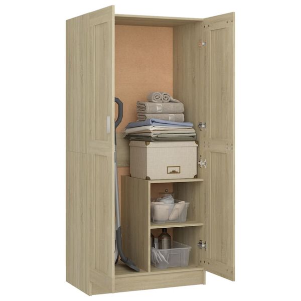 vidaXL Wardrobe Sonoma oak Engineered wood Compact Wardrobe