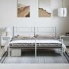vidaXL Metal Bed Frame White Powder-coated steel 72 x 84 in Bed Frame