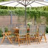 vidaXL Garden Chair Set of 8 Grey Solid acacia wood Medium Foldable