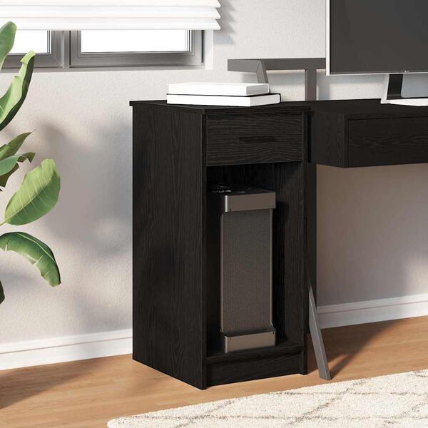 vidaXL Computer Tower Stand Black Engineered wood 13.8x17.7x30.3 in