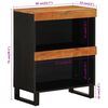 vidaXL Side Cabinet Natural and black Solid acacia wood and iron Medium