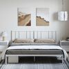 vidaXL Bed Frame White Powder-Coated Steel Double Bed Bed Frame