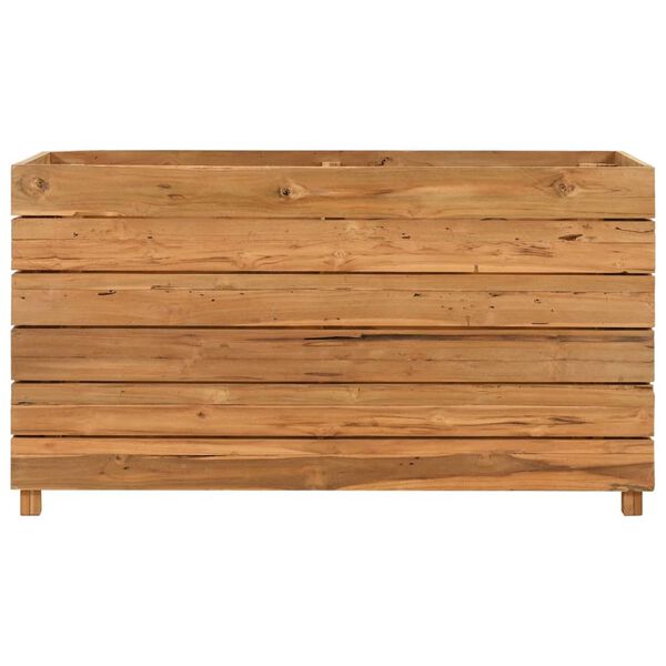 vidaXL Raised Bed Natural Wood Recycled Teak Wood and Steel Medium