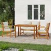 vidaXL Patio Dining Set Cream white Solid acacia wood Medium Modular
