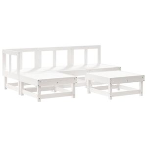 vidaXL Garden Lounge Set White Solid Pine Wood Medium Modular