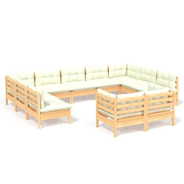 vidaXL Garden Lounge Set Pinewood and Cream