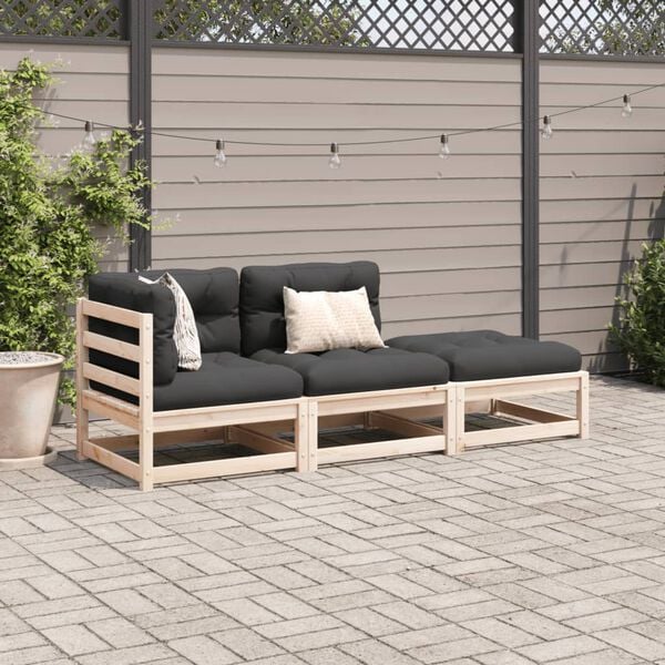 vidaXL Patio Sofa Set Anthracite, wood