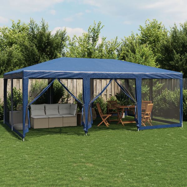 vidaXL Party Tent Blue HDPE (high-density polyethylene), Iron 20x13 feet