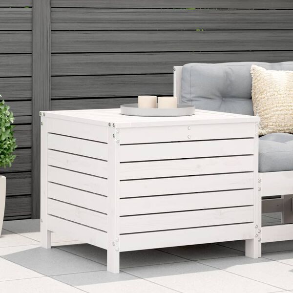 vidaXL Garden Footstool White Solid Pine Wood Standard Modular
