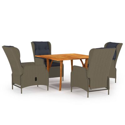 vidaXL 5 Piece Patio Dining Set Brown