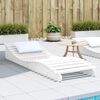 vidaXL Sun Lounger White Solid pine wood 80.7 in long, 23.6 in wide