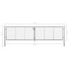 vidaXL Garden Gate Galvanised Steel 157.5x29.5" Silver