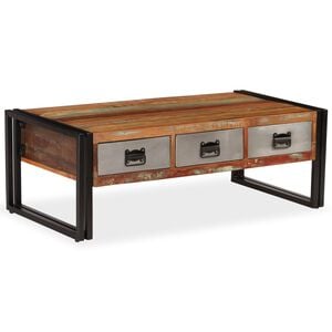 vidaXL Coffee Table Multicolour Solid reclaimed wood, steel legs