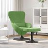 vidaXL Egg Chair with Footstool Light Green 24.80 x 28.74 x 35.43 in