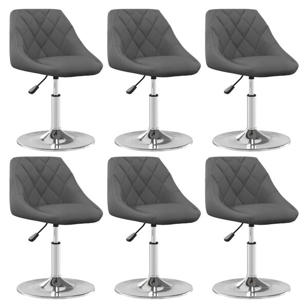 vidaXL Dining Chair Set of 6 Dark Grey