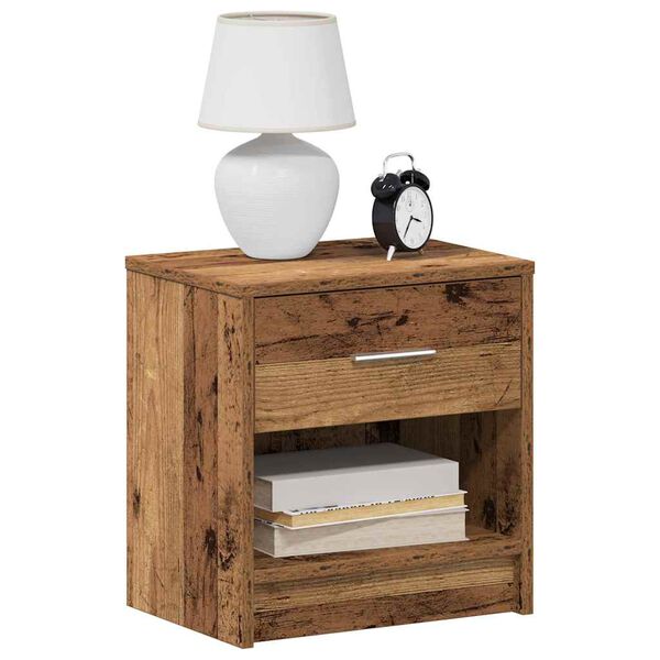 vidaXL Bedside Cabinet Set of 2 Old wood Engineered wood Compact