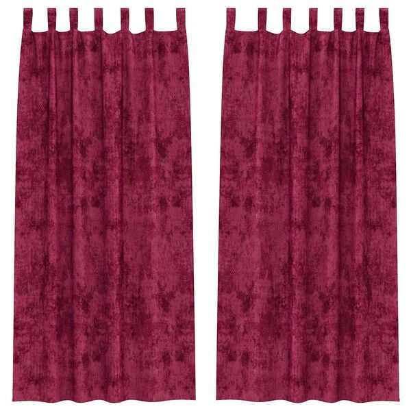 vidaXL Velvet Curtains 2 pcs Wine red 96.46 x 55.12 in Velvet