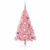 vidaXL Artificial Pre-lit Christmas Tree with 150 LEDs Pink 59.1" PVC