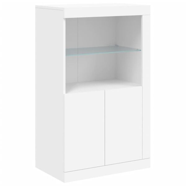 vidaXL Side Cabinet White Engineered wood, glass Medium Side Cabinet