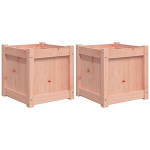 vidaXL Garden Planter Set of 2 Natural wood Solid Douglas wood Large