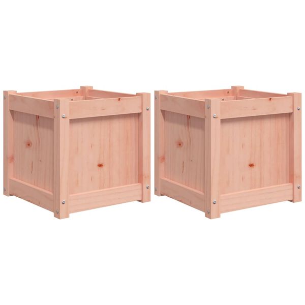 vidaXL Garden Planter Set of 2 Natural wood Solid Douglas wood Large