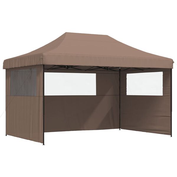 vidaXL Party Tent Brown Oxford Fabric with PVC Coating Standard Foldable