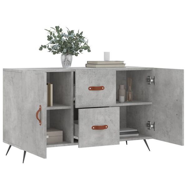 vidaXL Sideboard Concrete gray Engineered wood, metal Medium Sideboard