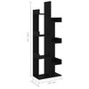 vidaXL Book Cabinet Black Engineered wood Height of 55.1 in Book Cabinet