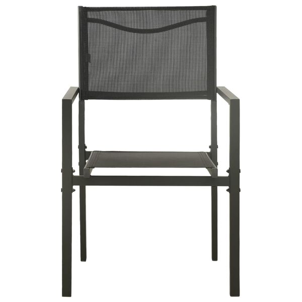 vidaXL Garden Chair Set of 4 Black and Anthracite