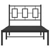 vidaXL Metal Bed Frame without Mattress with Headboard Black 35.4"x74.8"